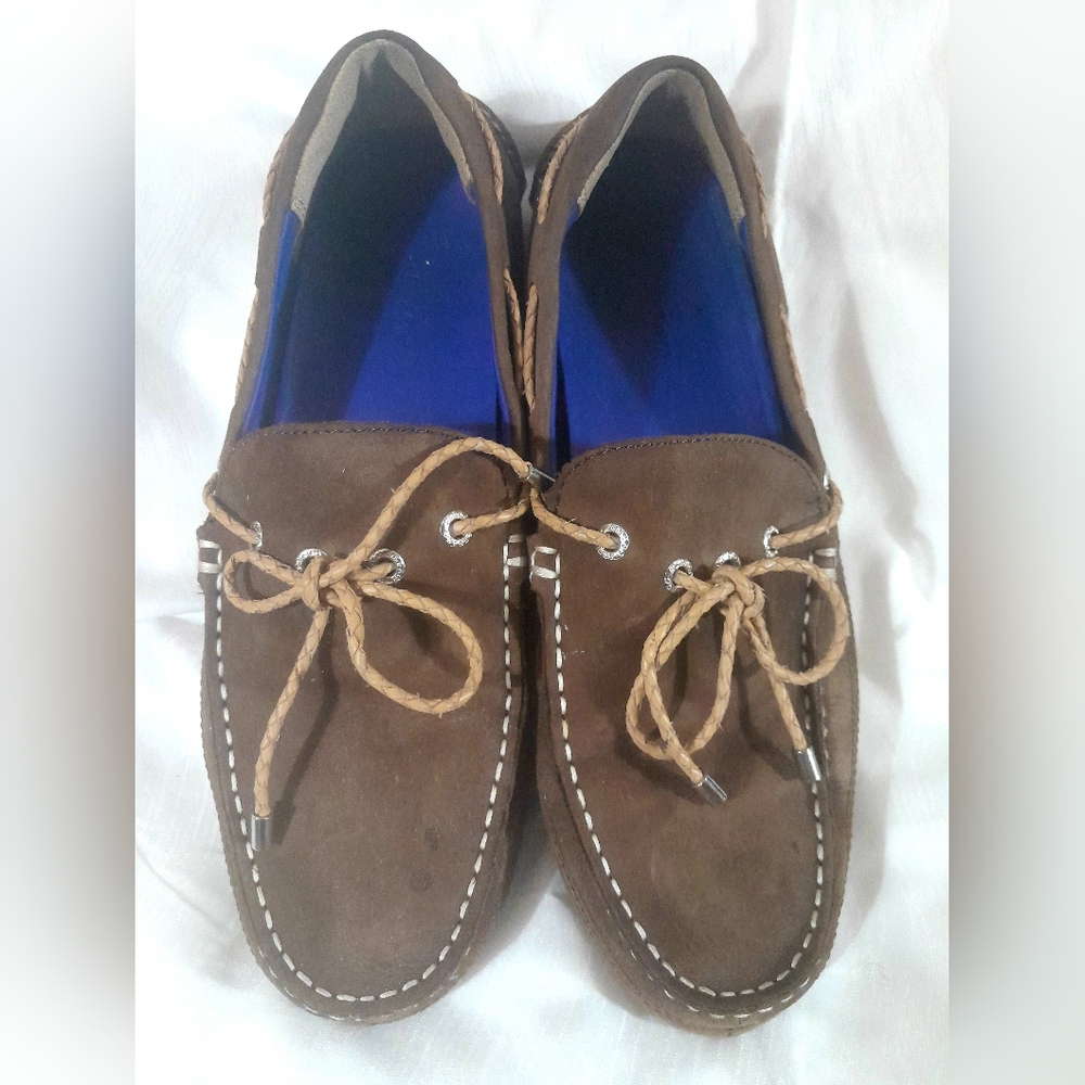 Sebago Brown Loafers with Blue Interior
